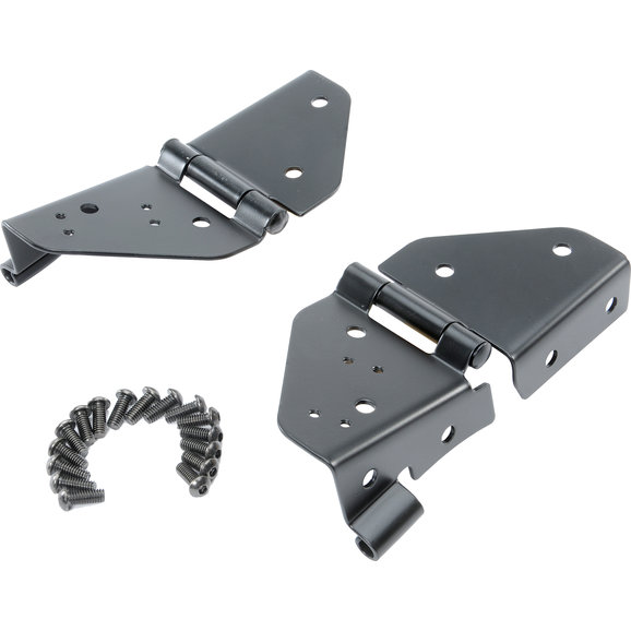 Rampage Products Windshield Hinges in Black Rampage Products 7603 Windshield Hinges in Black for 76-95 Jeep CJ & Wrangler YJ