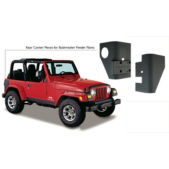 Bushwacker TrailArmor Rear Corners Guards Bushwacker 14001 TrailArmor Rear Corners Guards for 97-06 TJ Bushwacker Fender Flares
