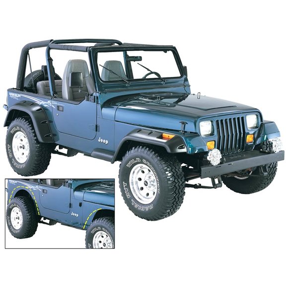 Bushwacker Cut-Out Fender Flares Bushwacker 10909-07 Cut-Out Fender Flares for 87-95 Jeep Wrangler YJ