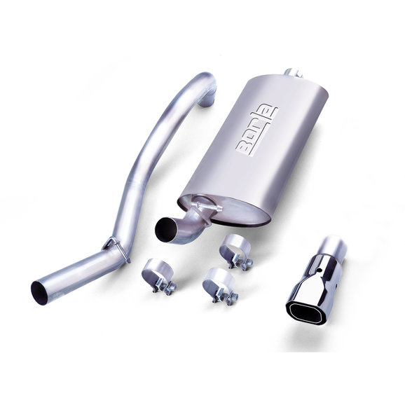 Borla T-304 Stainless Steel Cat-Back System Borla 14728 T-304 Stainless Steel Cat-Back System for 97-99 Jeep Wrangler TJ with 2.5L I-4 & 4.0L I-6 Engines