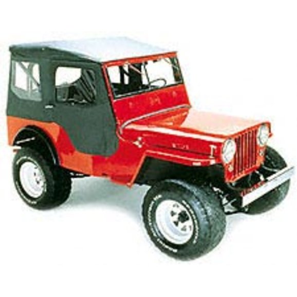 Bestop Tigertop Soft Top in Black Vinyl Bestop 5140301 Tigertop Soft Top in Black Vinyl for 48-53 Jeep CJ3A & M38