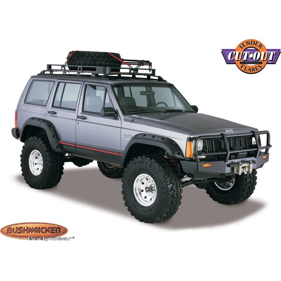 Bushwacker Cut-Out Fender Flares Bushwacker 10911 07 Cut-Out Fender Flares for 84-01 Jeep Cherokee XJ 4 Door