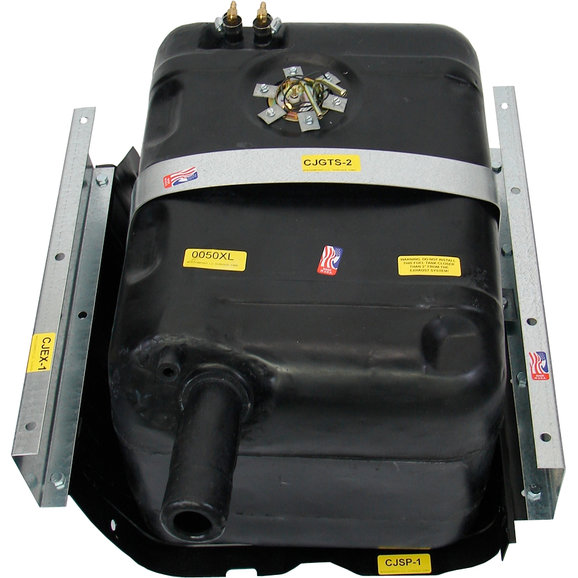 MTS Polyethylene 21 Gallon Fuel Tank with Complete Installation Kit MTS 0050XL Polyethylene 21 Gallon Fuel Tank with Complete Installation Kit for 72-77 Jeep CJ with factory 15 Gallon Tank