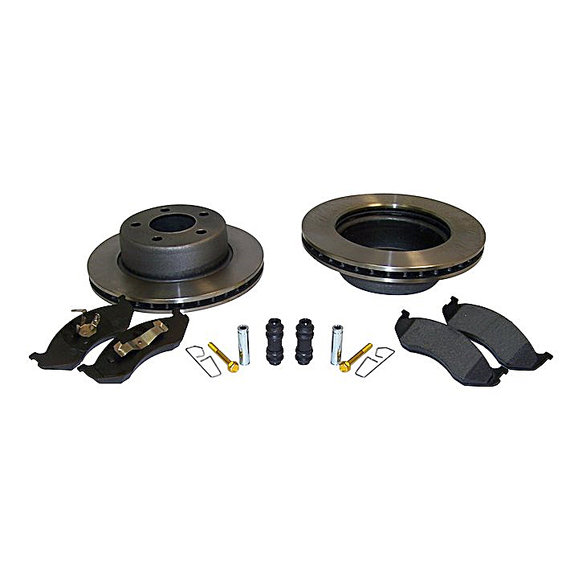 Crown Automotive Front Disc Brake Service Kit Crown Automotive 52008440K Front Disc Brake Service Kit for 90-99 Jeep Wrangler YJ & TJ; 90-99 Cherokee XJ & Comanche MJ and 93-98 Grand Cherokee ZJ