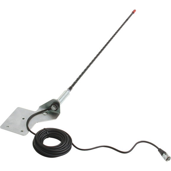 Quadratec Stainless Steel CB Antenna Mount with CB Antenna Quadratec Stainless Steel CB Antenna Mount with CB Antenna for 76-02 Jeep CJ & Wrangler - Rear Passenger Mount