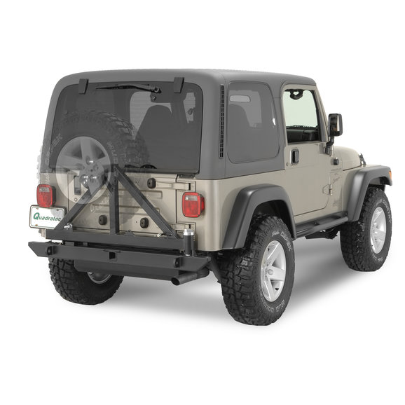 Rock Hard 4X4 Rear Bumper/Tire-Carrier Rock Hard 4X4 RH2001-C Rear Bumper/Tire-Carrier for 76-06 Jeep CJ, Wrangler YJ, TJ & Unlimited