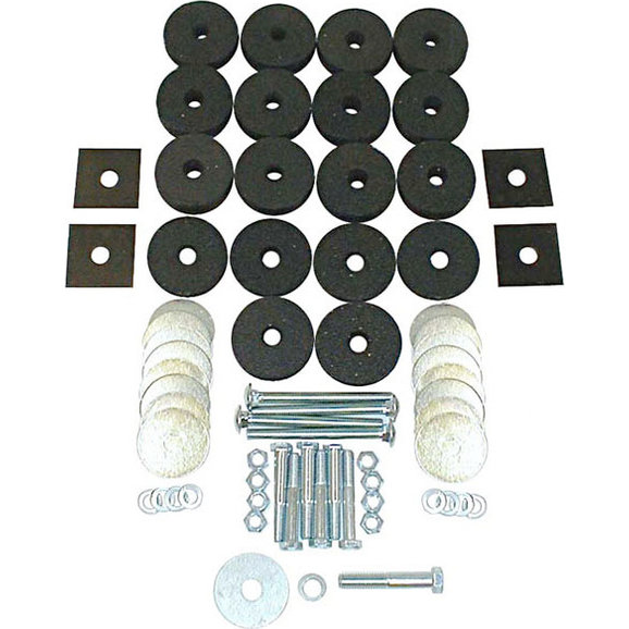OMIX OE Body Mount Kit OMIX 12201.01 OE Body Mount Kit for 41-63 MB, GPW, CJ-2A, M38, CJ-3A & CJ-3B