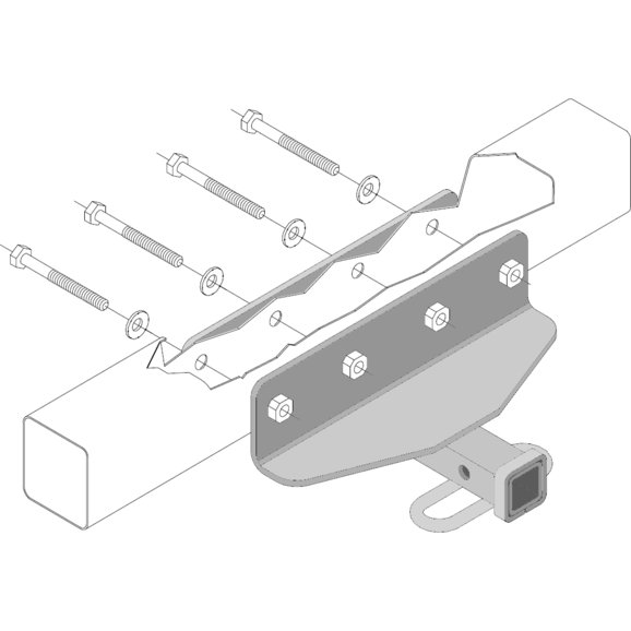 Reese 06448 Class II 1¼" Receiver Hitch for 0717 Jeep Wrangler JK