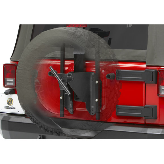 Bestop 6196101 HighRock 4x4 Oversize Tire Carrier for 0718 Jeep