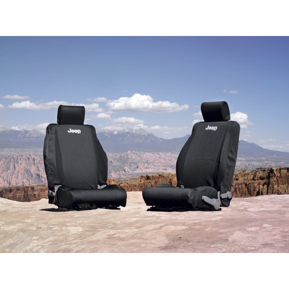Mopar Jeep Logo Front Seat Covers for 0710 Jeep Wrangler JK without