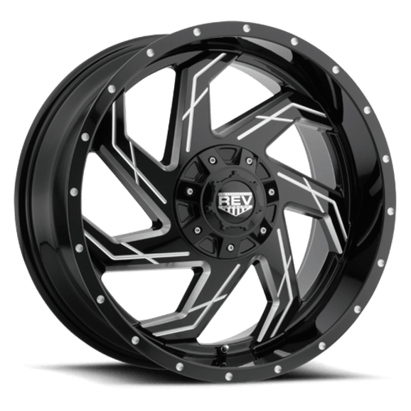 REV Wheels 895 Series Wheel in Gloss Black with Machined Accents REV Wheels  895 Series Wheel in Gloss Black with Machined Accents for 07-21 Jeep Wrangler JK & JL and Gladiator JT