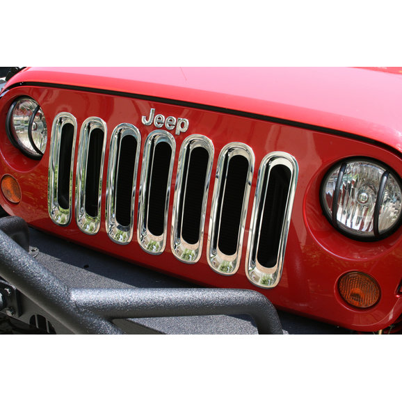 Rugged Ridge Grille Inserts in Chrome Rugged Ridge 11306.20 Grille Inserts in Chrome for 07-18 Jeep Wrangler JK