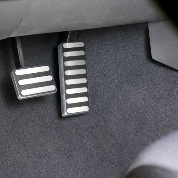 AMI 31LK Custom Billet Aluminum Black Powdercoat Lines Pedal Pads for