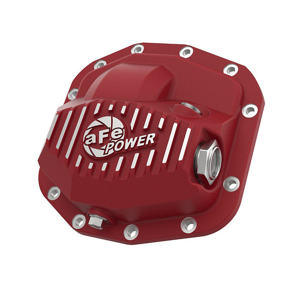 aFe Power Pro Series Front Differential Cover in Red aFe Power 46-71010R Pro Series Front Differential Cover in Red for 18-19 Jeep Wrangler JL with Dana 30 Front Axle