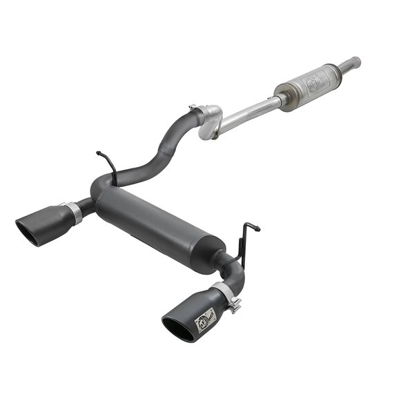 aFe Power Rebel Series 2.5" 409 Stainless Steel Cat Back Exhaust System in Black aFe Power 49-48066-B Rebel Series 2.5" 409 Stainless Steel Cat Back Exhaust System in Black for 18-21 Jeep Wrangler JL Unlimited with 3.6L