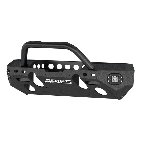 Aries TrailChaser Aluminum Front Bumper with Grille Guard & LED Corners Aries 2082094 TrailChaser Aluminum Front Bumper with Grille Guard & LED Corners for 18-23 Jeep Wrangler JL Unlimited & Gladiator JT