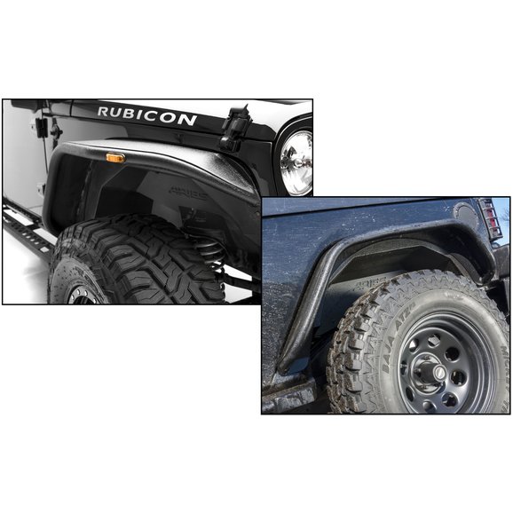 Aries Front and Rear Inner Fender Liners Aries 2500450 Front and Rear Inner Fender Liners for 07-18 Jeep Wrangler JK