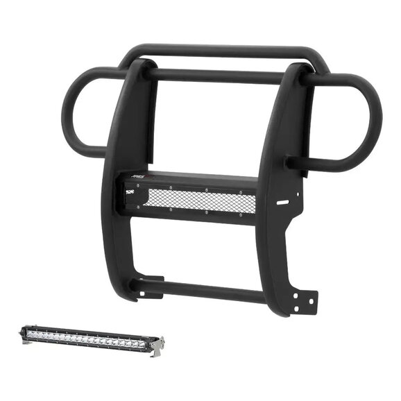 Aries Pro Series Black Steel Grille Guard with Light Bar for 0724 Jeep