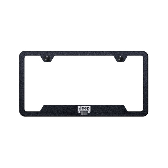 Automotive Gold GFJEEGERB Jeep Grill Cut-Out License Plate Frame Rugged ...