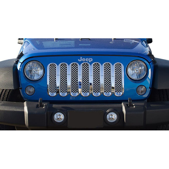 Black Horse Offroad BH-ABS443 1-Piece Chrome Mesh Grille Insert for 07-18 Jeep  Wrangler JK | Quadratec