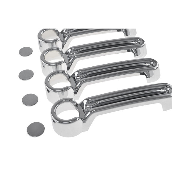 Black Horse Offroad Chrome Door Handle Cover Kit Black Horse Offroad BH-DH122 Chrome Door Handle Cover Kit for 07-18 Jeep Wrangler JK Unlimited 4 Door