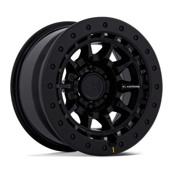 Black Rhino Hard Alloys TUSK 17x8.5 5x5 in Gloss Black 4.36 BS (-10mm) Black Rhino Hard Alloys  TUSK 17x8.5 5x5 in Gloss Black 4.36 BS (-10mm) for 18-24 Jeep Wrangler JL and Gladiator JT