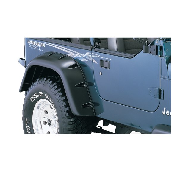 Bushwacker Rear Cut-Out Fender Flares Bushwacker 10058-07 Rear Cut-Out Fender Flares for 87-95 Jeep Wrangler YJ (Without Step)