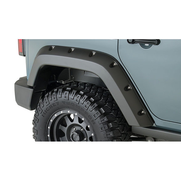 Bushwacker Factory Coverage 9.5" Width Rear Pocket Style Fender Flares Bushwacker 10080-02 Factory Coverage 9.5" Width Rear Pocket Style Fender Flares for 07-18 Jeep Wrangler Unlimited JK 4 Door
