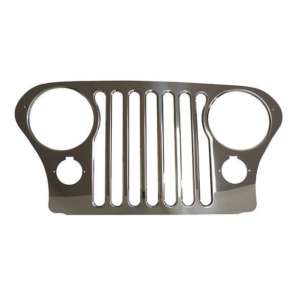 Crown Automotive Stainless Steel Grille Overlay Crown Automotive RT34086 Stainless Steel Grille Overlay for 76-86 Jeep CJ Series