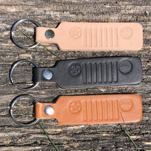 Jeep Merchandise Jeep Grille Leather Keychains Jeep Merchandise  Jeep Grille Leather Keychains