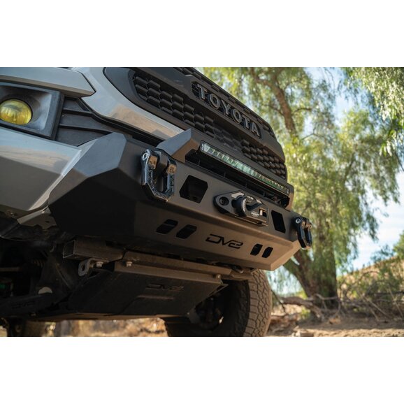 DV8 Toyota Tacoma Gen3 Center Front Mount Bumper V2 Install Close DV8 Toyota Tacoma Gen3 Center Front Mount Bumper V2 Install Close