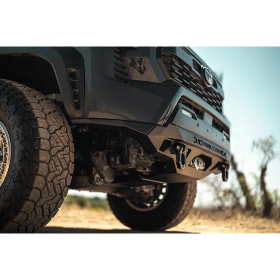 DV8 Toyota Tacoma Gen4 Spec Series Front Bumper Install Close Up DV8 Toyota Tacoma Gen4 Spec Series Front Bumper Install Close Up