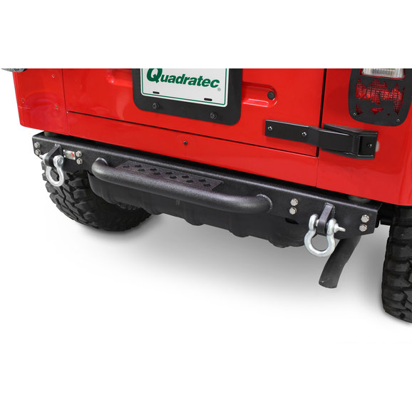 Fishbone Offroad Piranha Series Rear Bumper with Step and D-Ring Tabs Fishbone Offroad FB22072 Piranha Series Rear Bumper with Step and D-Ring Tabs for 87-06 Wrangler YJ/TJ