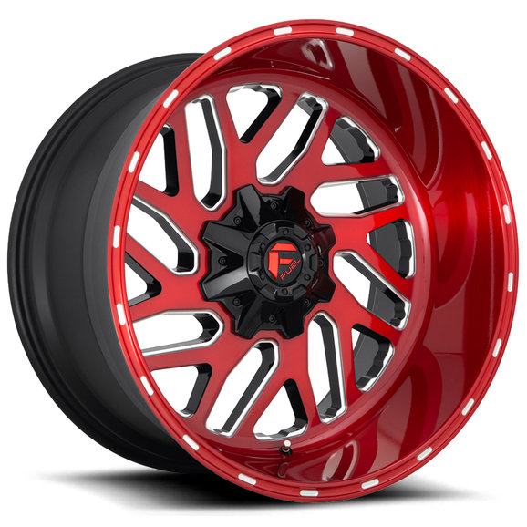 Fuel® Off-Road Triton Wheel Fuel® Off-Road D69120002647 Triton Wheel in Brushed Candy Red with Milled Accents 20x10 with 4.75in Backspace for 07-20 Jeep Wrangler JK, JL and Gladiator JT