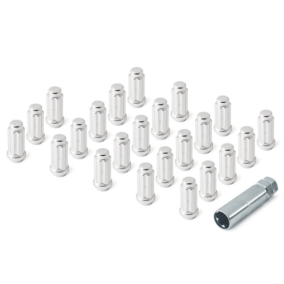 Gorilla Automotive Spline Drive Lug Nut Kit 23pc in Chrome 14mm x 1.50 Thread Gorilla Automotive 26743SD-23 Spline Drive Lug Nut Kit 23pc in Chrome 14mm x 1.50 Thread for 18-19 Jeep Wrangler JL