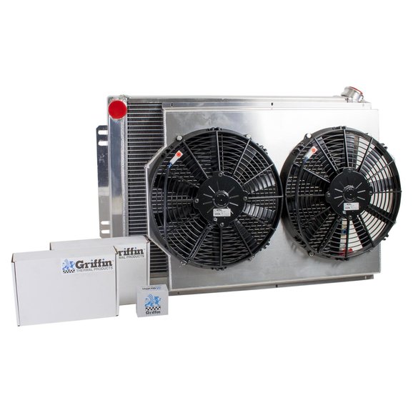 Griffin Radiator & Thermal Products PerformanceFit Series Aluminum Radiator Combo Unit Griffin Radiator & Thermal Products CU-70079 PerformanceFit Series Aluminum Radiator Combo Unit for 99-00 Jeep Grand Cherokee V8 Auto Transmission