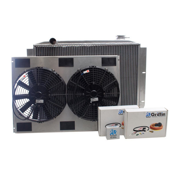 Griffin Radiator & Thermal Products ExactFit Series Aluminum Radiator Combo Unit Griffin Radiator & Thermal Products CU-70014 ExactFit Series Aluminum Radiator Combo Unit for 72-92 Jeep Wagoneer SJ with Auto Transmission