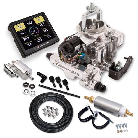 Holley Sniper EFI BBD Carburetor Master Kit in Chrome Holley 550-858K Sniper EFI BBD Carburetor Master Kit in Chrome for 71-86 CJ Jeep Vehicles with 258c.i. 6cyl