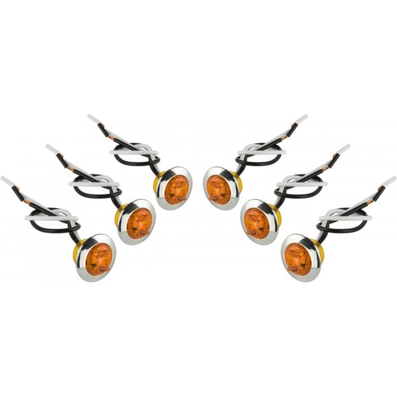 Hopkins Towing Solutions 6 Pack 3/4" LED Round Clearance/Side Marker Hopkins Towing Solutions  6 Pack 3/4" LED Round Clearance/Side Marker with Rubber Grommets & Chrome Flanges