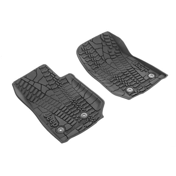 Mopar Floor Slush Mats with Tire Tread Pattern Mopar 68219811AA Floor Slush Mats with Tire Tread Pattern for 14-18 Jeep Wrangler JK