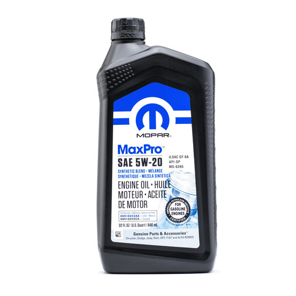 Mopar 5W20 Engine Oil Quart Mopar 68518202AA 5W20 Engine Oil Quart for 07-18 Jeep Wrangler JK; 08-21 Grand Cherokee WK; 09-12 Liberty KK; 14-21 Cherokee KL and 09-17 Compass MK