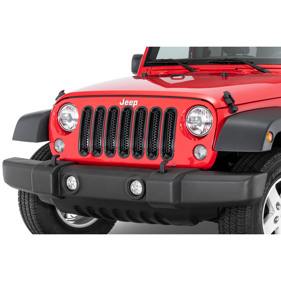 Quadratec Black Perforated Mesh Grille Inserts Quadratec Black Perforated Mesh Grille Inserts for 07-18 Jeep Wrangler JK