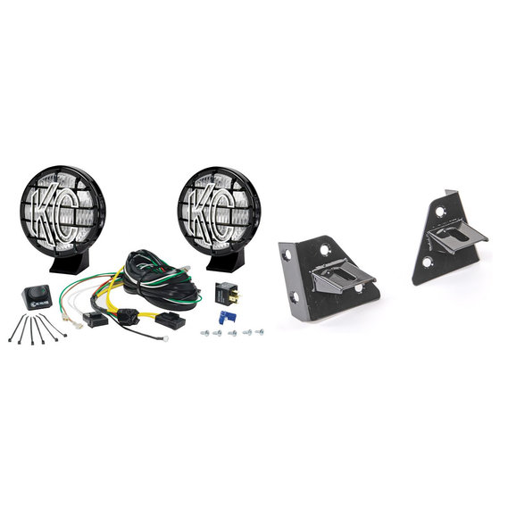 KC HiLiTES 5" Apollo Pro Fog Lights with Windshield Mount Brackets KC HiLiTES YJ 5" Apollo Pro Fog Lights with Windshield Mount Brackets for 87-95 Jeep Wrangler YJ