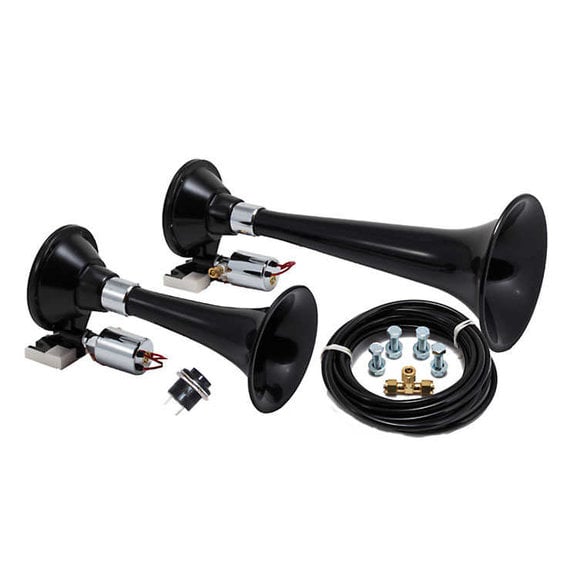 Kleinn Air Horns Bolt On Train Horn Kit for 07-18 Jeep Wrangler JK | Quadratec Kleinn Air Horns Bolt On Train Horn Kit for 07-18 Jeep Wrangler JK | Quadratec