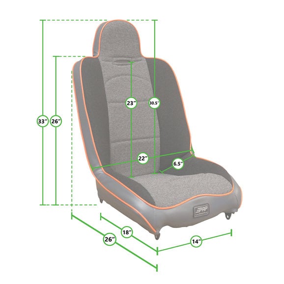 PRP Seats Daily Driver High Back Seats Quadratec
