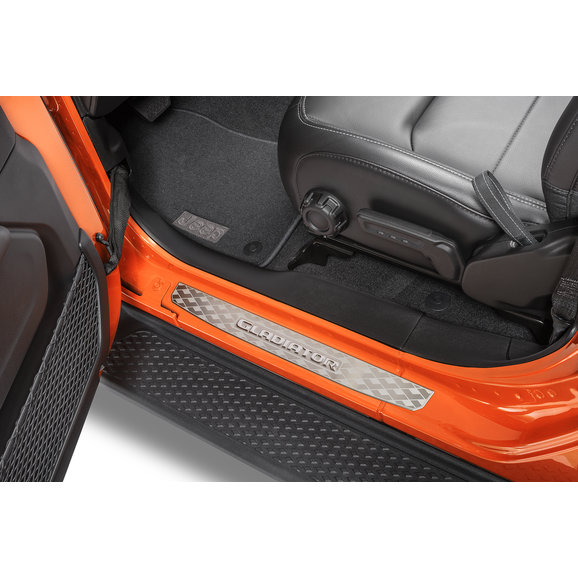 Mopar Stainless Steel Door Sill Entry Guards Mopar 82215552AC Stainless Steel Door Sill Entry Guards for 2020 Jeep Gladiator JT