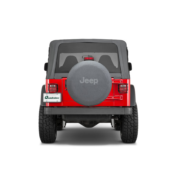 Mopar Jeep Logo Tire Cover in Black Denim Mopar Jeep Logo Tire Cover in Black Denim with Gray Jeep Logo