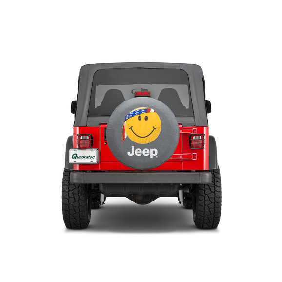 Mopar Jeep Logo Tire Covers in Black Denim Mopar Jeep Logo Tire Covers in Black Denim with Smiley Face
