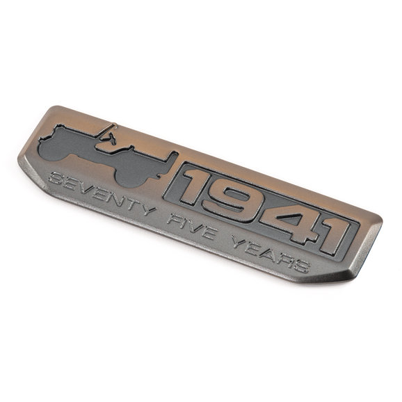 Mopar 75th Anniversary Since 1941 Badge in Bronze Mopar 68268158AB 75th Anniversary Since 1941 Badge in Bronze for 07-18 Jeep Wrangler JK