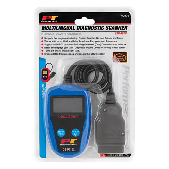 Performance Tool W2976 Multilingual OBD2 Scanner Tool and